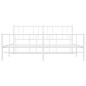 vidaXL Bettgestell mit Kopf- und Fußteil Metall Weiß 193x203 cm vidaXL Bettgestell mit Kopf- und Fußteil Metall Weiß 193x203 cm