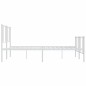 vidaXL Bettgestell mit Kopf- und Fußteil Metall Weiß 193x203 cm vidaXL Bettgestell mit Kopf- und Fußteil Metall Weiß 193x203 cm