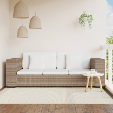 vidaXL 8-tlg. 3-Sitzer Sofa Set Echt Rattan