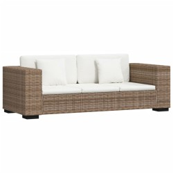 vidaXL 8-tlg. 3-Sitzer Sofa Set Echt Rattan