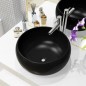 vidaXL Waschbecken Keramik Rund Schwarz 40 x 15 cm vidaXL Waschbecken Keramik Rund Schwarz 40 x 15 cm