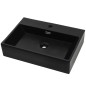 vidaXL Waschbecken mit Hahnloch Keramik Schwarz 76 x 42,5 x 14,5 cm vidaXL Waschbecken mit Hahnloch Keramik Schwarz 76 x 42,5 x 14,5 cm