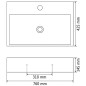 vidaXL Waschbecken mit Hahnloch Keramik Schwarz 76 x 42,5 x 14,5 cm vidaXL Waschbecken mit Hahnloch Keramik Schwarz 76 x 42,5 x 14,5 cm