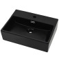 vidaXL Waschbecken mit Hahnloch Keramik Schwarz 51,5 x 38,5 x 15 cm vidaXL Waschbecken mit Hahnloch Keramik Schwarz 51,5 x 38,5 x 15 cm