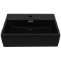 vidaXL Waschbecken mit Hahnloch Keramik Schwarz 51,5 x 38,5 x 15 cm vidaXL Waschbecken mit Hahnloch Keramik Schwarz 51,5 x 38,5 x 15 cm