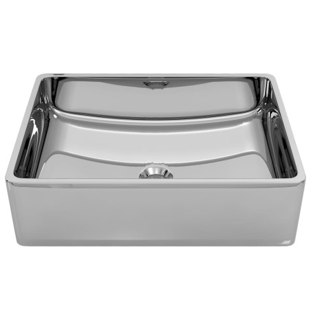 vidaXL Waschbecken 41 x 30 x 12 cm Keramik Silbern