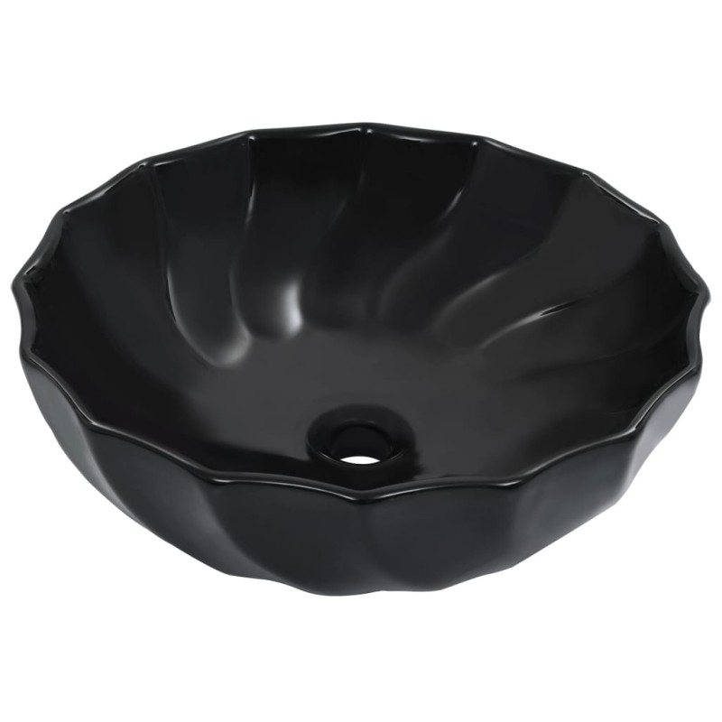 vidaXL Waschbecken 46 x 17 cm Keramik Schwarz vidaXL Waschbecken 46 x 17 cm Keramik Schwarz