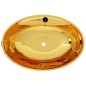 vidaXL Waschbecken mit Überlauf 58,5 x 39 x 21 cm Keramik Golden vidaXL Waschbecken mit Überlauf 58,5 x 39 x 21 cm Keramik Golden