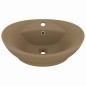 vidaXL Luxus-Waschbecken Überlauf Oval Matt Creme 58,5x39cm Keramik vidaXL Luxus-Waschbecken Überlauf Oval Matt Creme 58,5x39cm Keramik