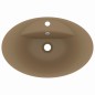 vidaXL Luxus-Waschbecken Überlauf Oval Matt Creme 58,5x39cm Keramik vidaXL Luxus-Waschbecken Überlauf Oval Matt Creme 58,5x39cm Keramik