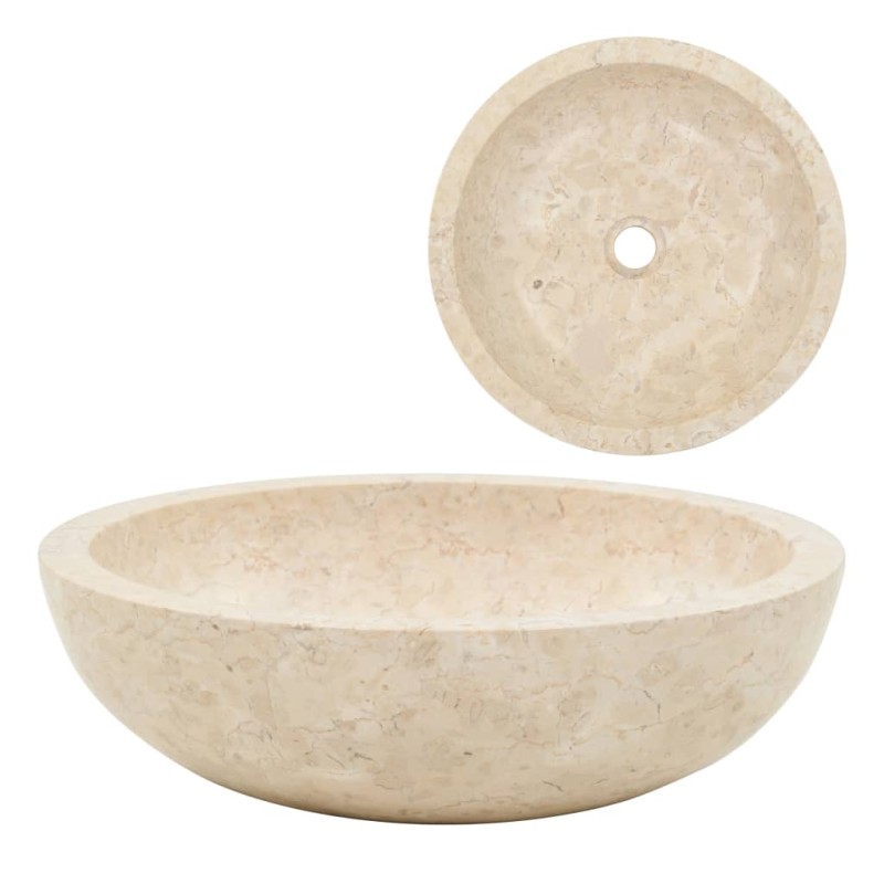 vidaXL Waschbecken 40x12 cm Marmor Creme vidaXL Waschbecken 40x12 cm Marmor Creme