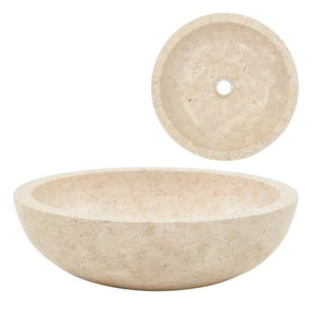 vidaXL Waschbecken 40x12 cm Marmor Creme