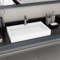 vidaXL Waschbecken 80 x 46 x 11 cm Mineralguss/Marmorguss Weiß vidaXL Waschbecken 80 x 46 x 11 cm Mineralguss/Marmorguss Weiß