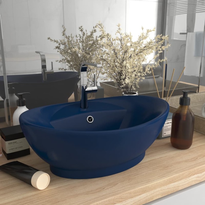vidaXL Luxus-Waschbecken Überlauf Matt Dunkelblau 58,5x39cm Keramik vidaXL Luxus-Waschbecken Überlauf Matt Dunkelblau 58,5x39cm Keramik
