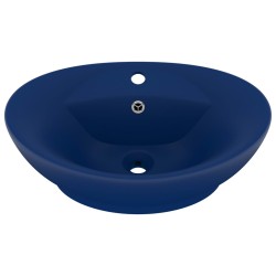 vidaXL Luxus-Waschbecken Überlauf Matt Dunkelblau 58,5x39cm Keramik   