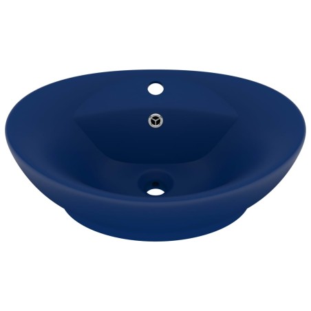vidaXL Luxus-Waschbecken Überlauf Matt Dunkelblau 58,5x39cm Keramik   