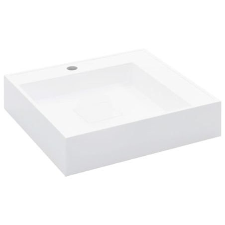 vidaXL Waschbecken 50 x 50 x 12,3 cm Mineralguss/Marmorguss Weiß