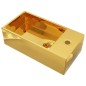 vidaXL Waschbecken mit Überlauf 49 x 25 x 15 cm Keramik Golden vidaXL Waschbecken mit Überlauf 49 x 25 x 15 cm Keramik Golden