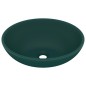 vidaXL Luxuriöses Ovales Waschbecken Matt Dunkelgrün 40x33 cm Keramik vidaXL Luxuriöses Ovales Waschbecken Matt Dunkelgrün 40x33 cm Keramik