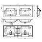 vidaXL Einbau-Doppelwaschbecken 1205x460x145 mm SMC Weiß vidaXL Einbau-Doppelwaschbecken 1205x460x145 mm SMC Weiß