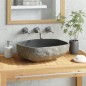 vidaXL Waschbecken Flussstein Oval 45-53 cm  