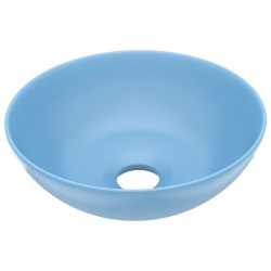 vidaXL Waschbecken Keramik Hellblau Rund 