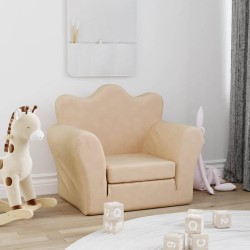 Schlafsofa für Kinder Creme Weicher Plüsch