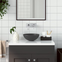 vidaXL Waschbecken Keramik Dunkelgrau Rund 