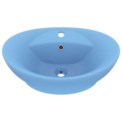 vidaXL Luxus-Waschbecken Überlauf Matt Hellblau 58,5x39cm Keramik   