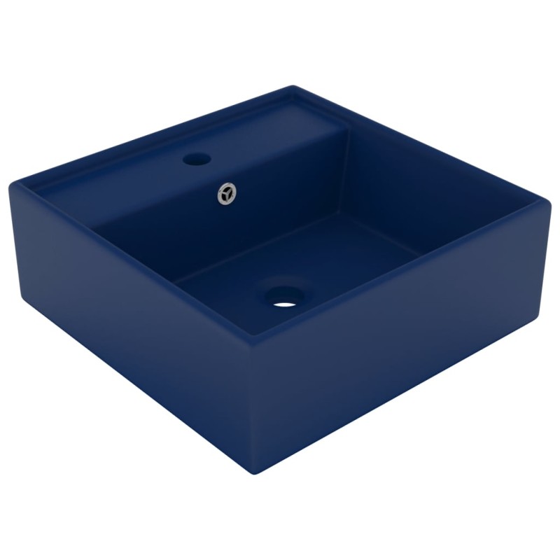 vidaXL Luxus-Waschbecken Überlauf Quadratisch Matt Dunkelblau 41x41 cm vidaXL Luxus-Waschbecken Überlauf Quadratisch Matt Dunkelblau 41x41 cm