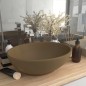 vidaXL Luxuriöses Ovales Waschbecken Matt Creme 40x33 cm Keramik vidaXL Luxuriöses Ovales Waschbecken Matt Creme 40x33 cm Keramik