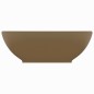 vidaXL Luxuriöses Ovales Waschbecken Matt Creme 40x33 cm Keramik vidaXL Luxuriöses Ovales Waschbecken Matt Creme 40x33 cm Keramik