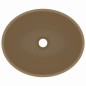 vidaXL Luxuriöses Ovales Waschbecken Matt Creme 40x33 cm Keramik vidaXL Luxuriöses Ovales Waschbecken Matt Creme 40x33 cm Keramik