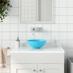 vidaXL Waschbecken Keramik Hellgrün Rund 