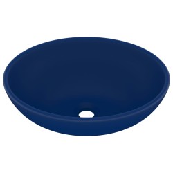 vidaXL Luxuriöses Ovales Waschbecken Matt Dunkelblau 40x33 cm Keramik
