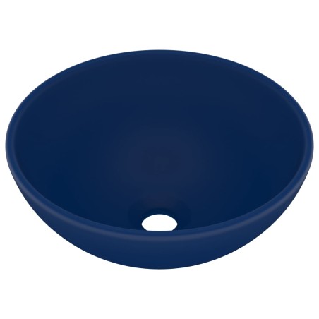 vidaXL Luxus-Waschbecken Rund Matt Dunkelblau 32,5x14 cm Keramik