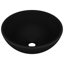 vidaXL Luxus-Waschbecken Rund Matt Schwarz 32,5x14 cm Keramik
