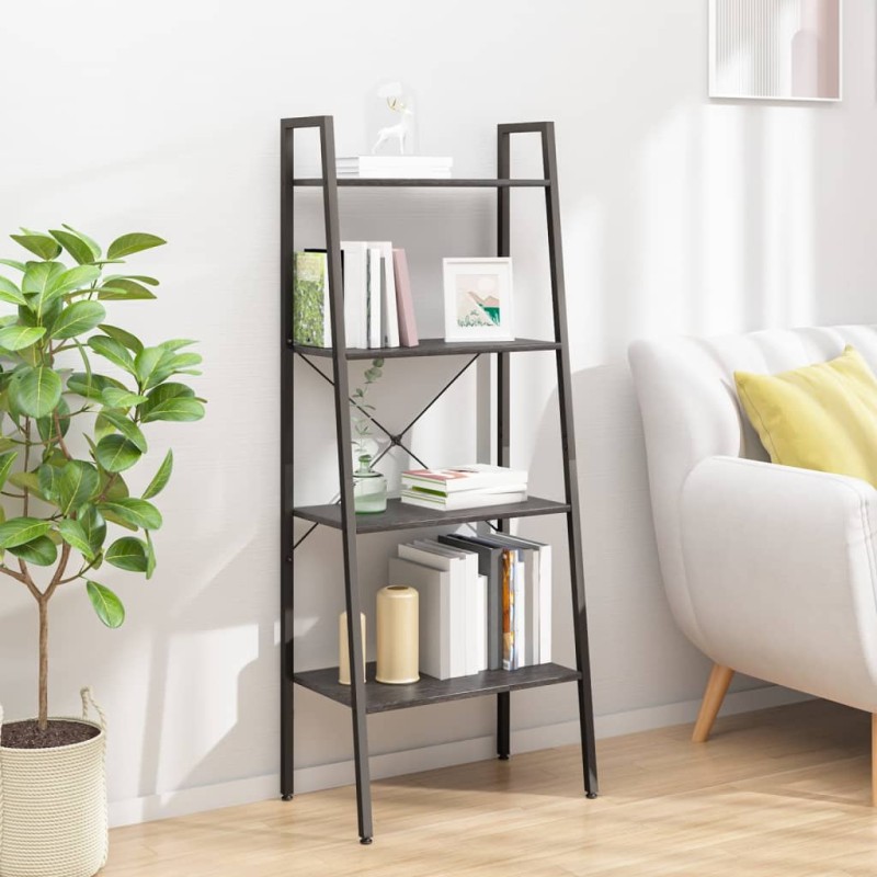 vidaXL Standregal 4 Böden Schwarz 56x35x140 cm vidaXL Standregal 4 Böden Schwarz 56x35x140 cm