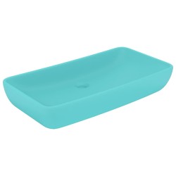 vidaXL Luxus-Waschbecken Rechteckig Matt Hellgrün 71x38 cm Keramik