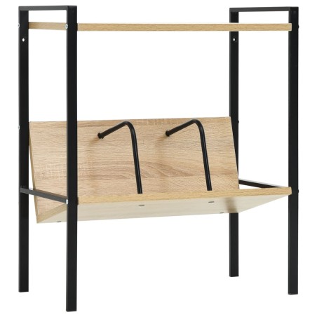 vidaXL Bücherregal 2 Regalböden Schwarz Eiche 52x28x59cm Holzwerkstoff