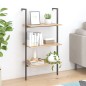 vidaXL Anlehnregal mit 3 Ablagen Hellbraun und Schwarz 64x35x120,5 cm vidaXL Anlehnregal mit 3 Ablagen Hellbraun und Schwarz 64x35x120,5 cm