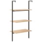 vidaXL Anlehnregal mit 3 Ablagen Hellbraun und Schwarz 64x35x120,5 cm vidaXL Anlehnregal mit 3 Ablagen Hellbraun und Schwarz 64x35x120,5 cm