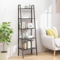vidaXL Standregal mit 5 Böden Schwarz 56x35x174 cm vidaXL Standregal mit 5 Böden Schwarz 56x35x174 cm