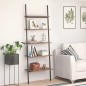 vidaXL Anlehnregal mit 5 Ablagen Dunkelbraun und Schwarz 64x34x185,5cm vidaXL Anlehnregal mit 5 Ablagen Dunkelbraun und Schwarz 64x34x185,5cm