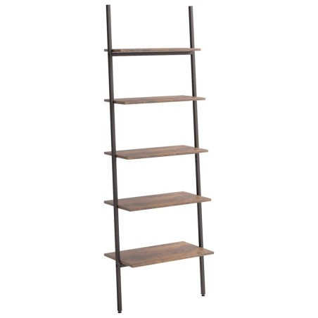 vidaXL Anlehnregal mit 5 Ablagen Dunkelbraun und Schwarz 64x34x185,5cm