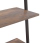 vidaXL Anlehnregal mit 5 Ablagen Dunkelbraun und Schwarz 64x34x185,5cm vidaXL Anlehnregal mit 5 Ablagen Dunkelbraun und Schwarz 64x34x185,5cm
