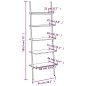 vidaXL Anlehnregal mit 5 Ablagen Dunkelbraun und Schwarz 64x34x185,5cm vidaXL Anlehnregal mit 5 Ablagen Dunkelbraun und Schwarz 64x34x185,5cm