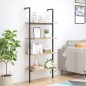 vidaXL Leiterregal mit 4 Böden Hellbraun und Schwarz 64x35x152,5 cm vidaXL Leiterregal mit 4 Böden Hellbraun und Schwarz 64x35x152,5 cm