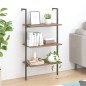 vidaXL Leiterregal mit 3 Böden Dunkelbraun und Schwarz 64x35x120,5cm vidaXL Leiterregal mit 3 Böden Dunkelbraun und Schwarz 64x35x120,5cm