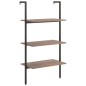 vidaXL Leiterregal mit 3 Böden Dunkelbraun und Schwarz 64x35x120,5cm vidaXL Leiterregal mit 3 Böden Dunkelbraun und Schwarz 64x35x120,5cm
